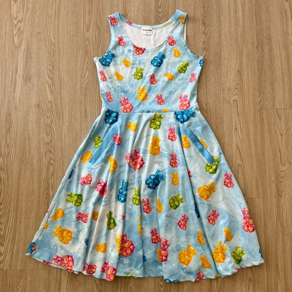 Gummy bear pool party for & floater skater skirt dress with pockets nwot